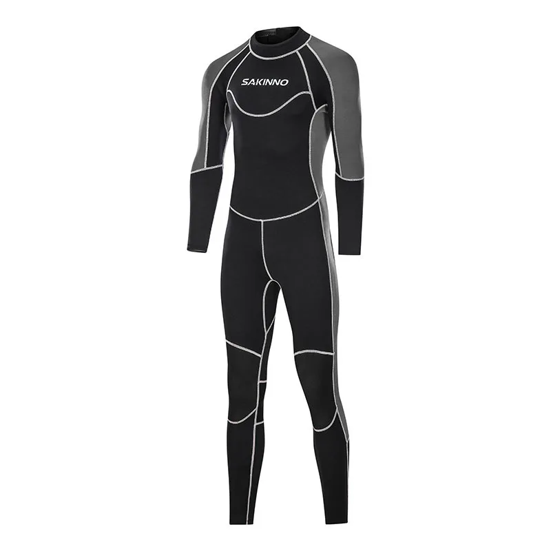3mm Neoprene Wetsuit  for Men Women-Snorkeling Water Sports Long Sleeve One Piece Warm and Cold Surfing Snorkeling Wetsuit