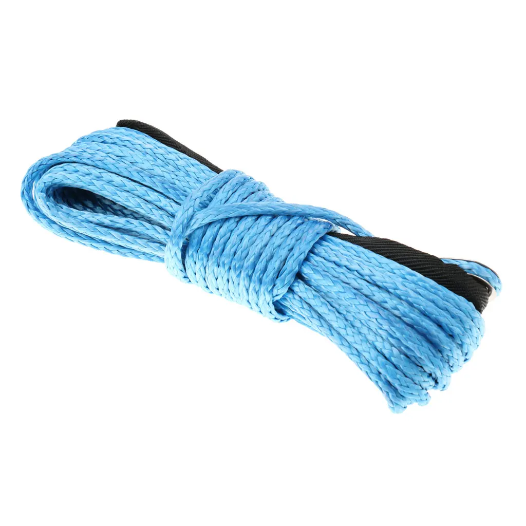 

Blue 1/4" X 50ft Synthetic Winch Rope Cable Line For ATV UTV Buggy
