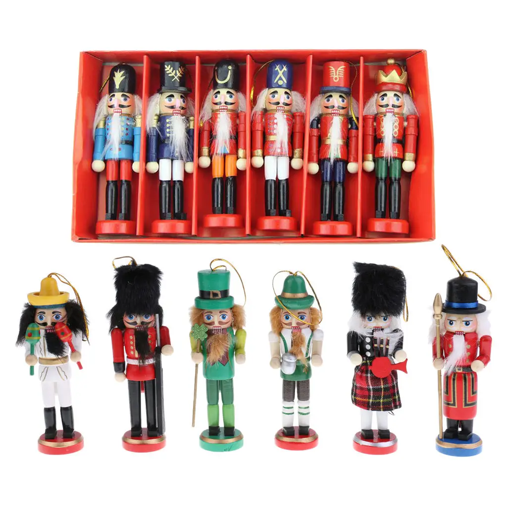 

12x Mini Wooden Nutcracker Soldier Gift Christmas Ornaments Party Decor