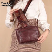 cobbler legend genuine leather shoulder bags vintage crossbody bag and wallet fashion purse multi pockets 2set son mother bag
