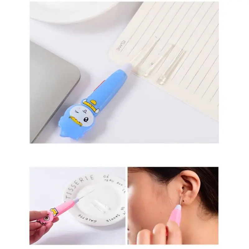 

Cartoon Owl Luminous Earpick LED Light Ear Cleaning Spoon Baby Earwax Removing Safe Tool Kids Nursing Care