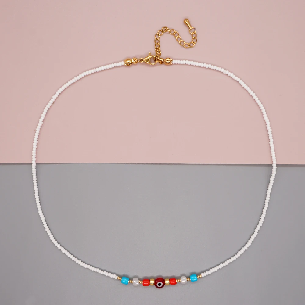 Ожерелье Go2BoHo с белыми бусинами для женщин модные ювелирные изделия ожерелья от