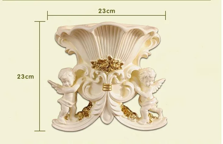 

Free shipping,46*46cm,Continental resin angel ornaments hanging on wall vase baskets flower pots decorative creative living room