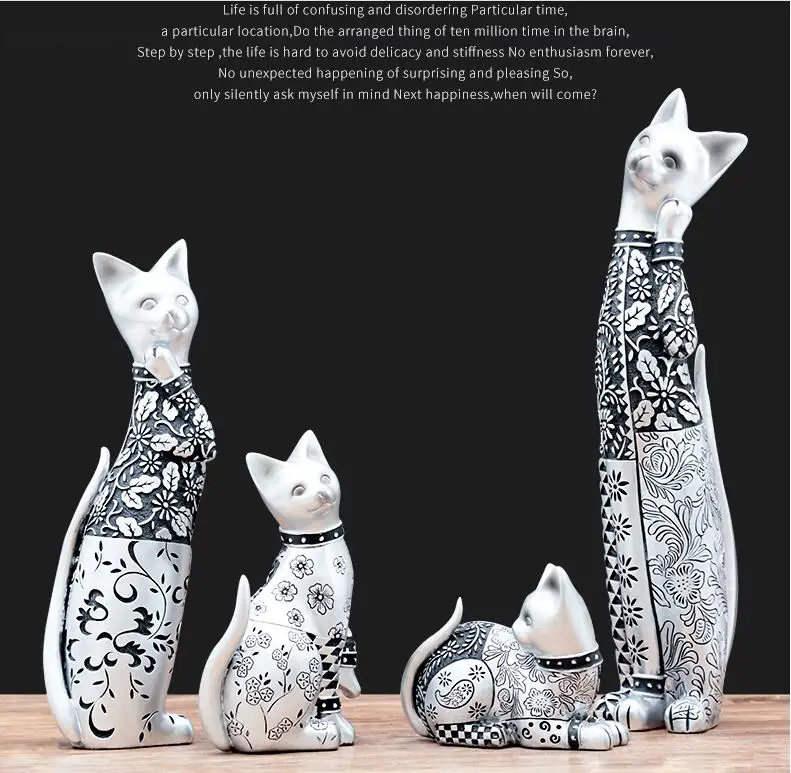 Европа резное серебро украшения &quotКошки&quot пробы искусство для дома гостиной