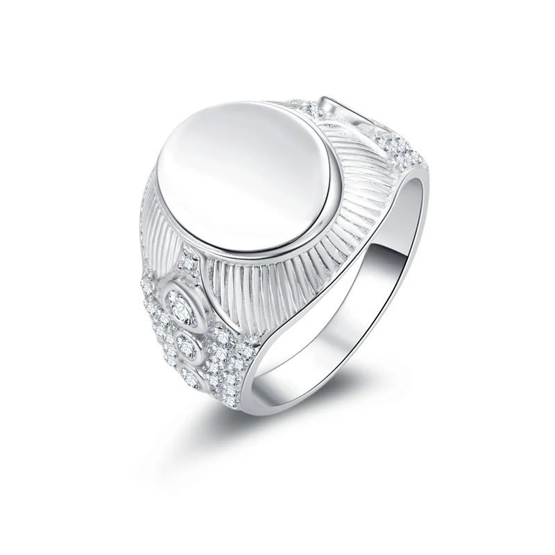 

ANZIW Free Shipping 925 Sterling Silver Ring Fine Fashion Plain Oval Shaped Ring Men Gift Silver Fashion Jewelry Finger Rings