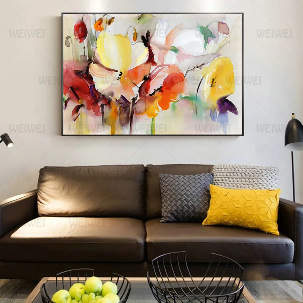 

Watercolor Floral Flower Modern Minimalist Alpine Oil Painting On Canvas Posters Print Cuadros Wall Art Pictures For Living Room