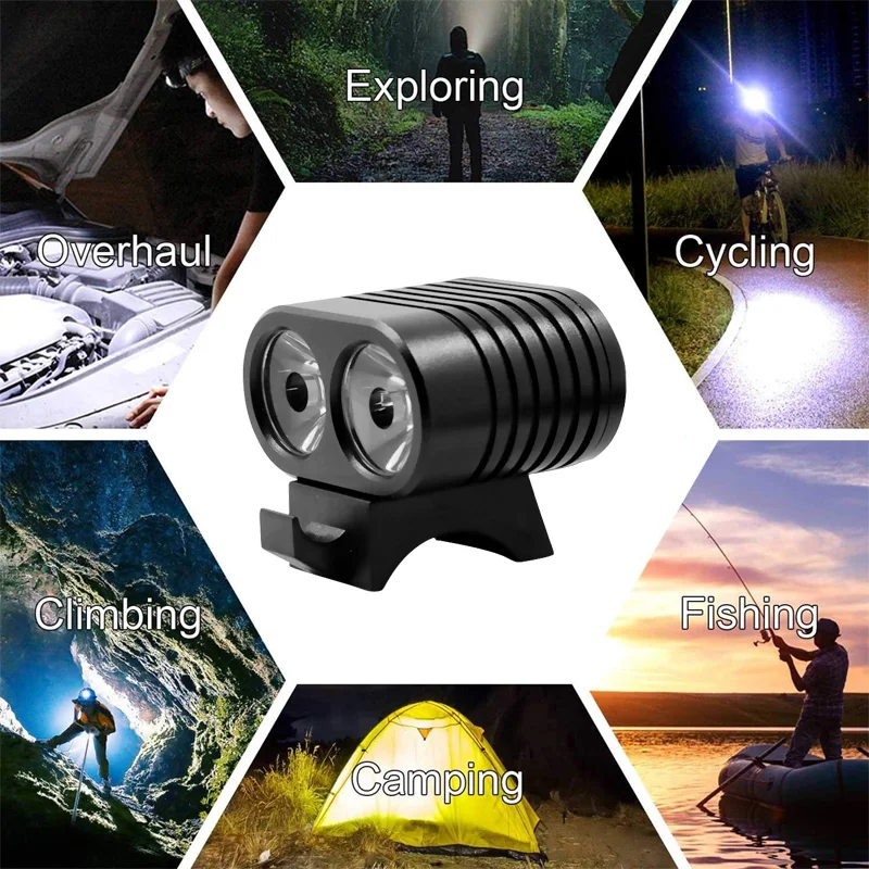 

Bicycle Front Light 2*XML T6 LED Bike Light MTB Headlight 2400LM Super Bright Mini Cycling Flashlight Lantern