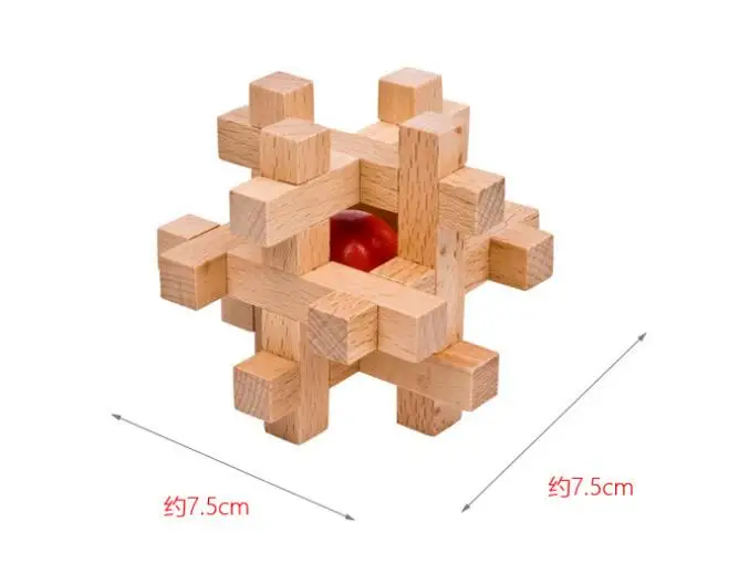 Классический IQ 3D деревянная головоломка ум головоломка Блокировка заусенцев головоломки игра для взрослых детей - Цвет: Model 3