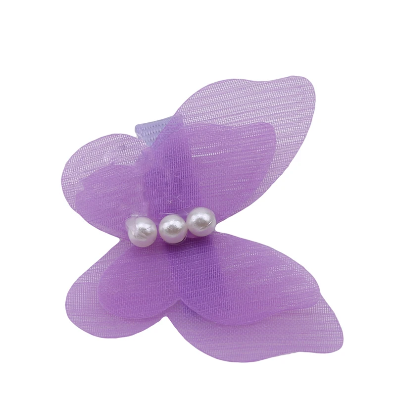 10 шт./лот заколки для волос ярких цветов с милым бантом-бабочкой бусинами