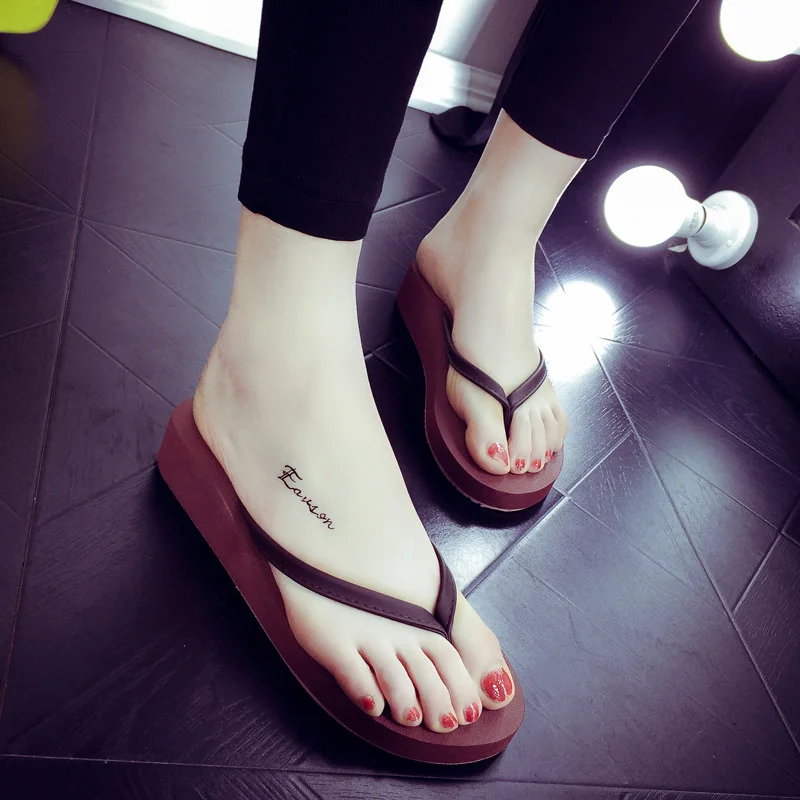 

Korean herringbone flip flops women's summer couple beach shoes anti-skid sandals fashion wear Beach Flip Flops men's fashion