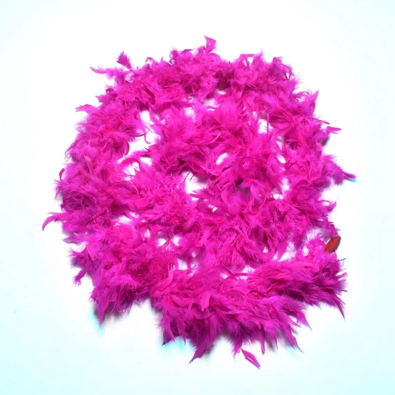 Rose red 2 ярдов/партия, натуральное пушистое перо индейки, boa plumas, вечерние, декоративные, цветные перья для рукоделия, свадьбы, фестиваля - Цвет: Rose red