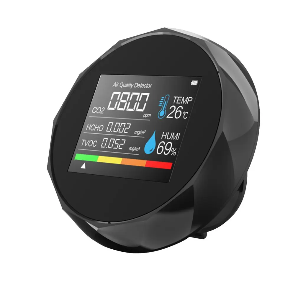 

Многофункциональный цифровой измеритель CO2 5 в 1, тестер с датчиком температуры и влажности, датчик качества воздуха, детектор угарного газа ...