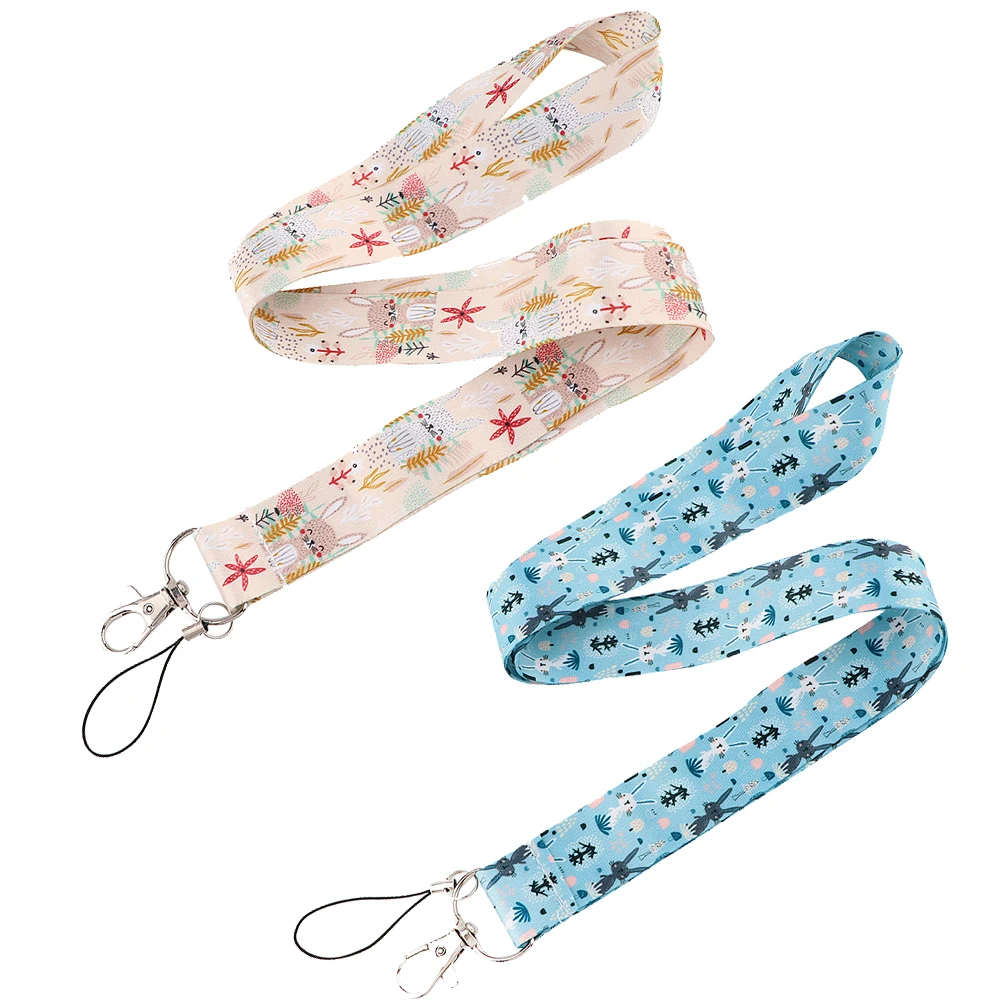 

HJ927 оптовая торговля милый кролик шейный ремень ремешки значки держатель для Брелок ID карты Пасс веревка для украшения подарок