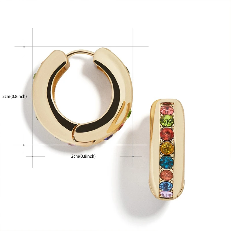 

Romad Diamond-studded Hoop Earrings Simple and Versatile Hipster earrings Diamond brincos For Women Jewelry Trend Accessories