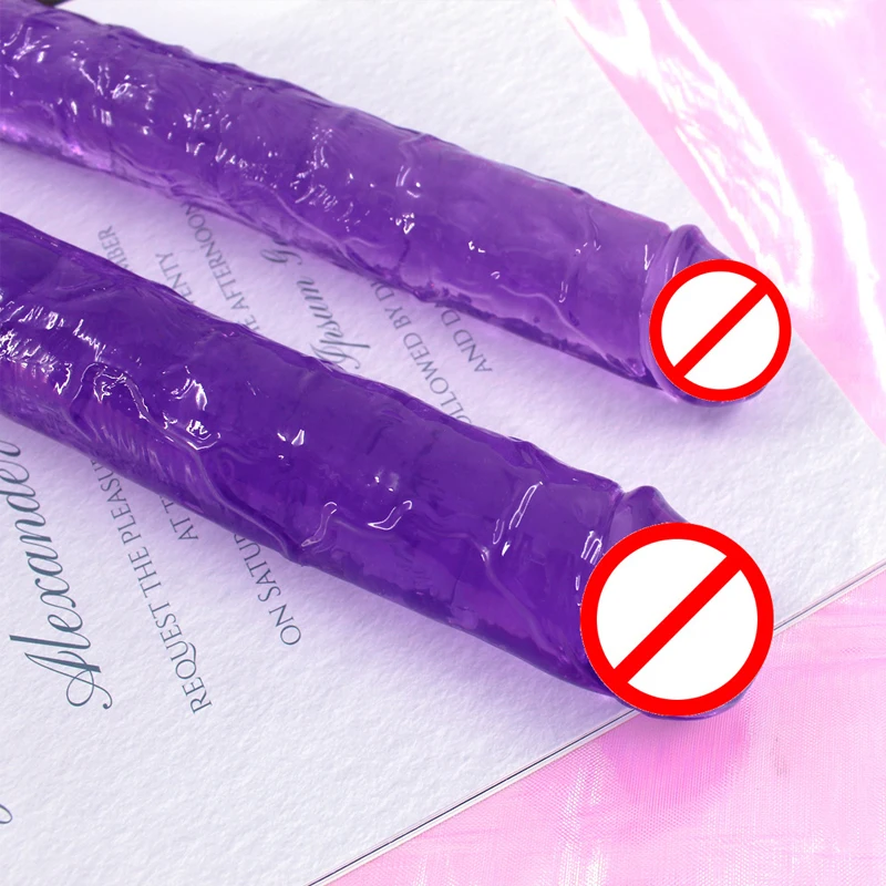 2021New Super Thick Simulation Double-Headed Penis Long Jelly Realistic Dildo Flexible Big Female Masturbation lesbian Toy | Красота и