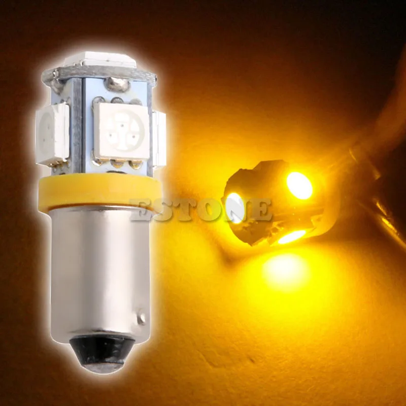 1 шт. желтый супер яркий T11 BA9S 5050 SMD 5 светодиодный светильник для автомобиля лампа