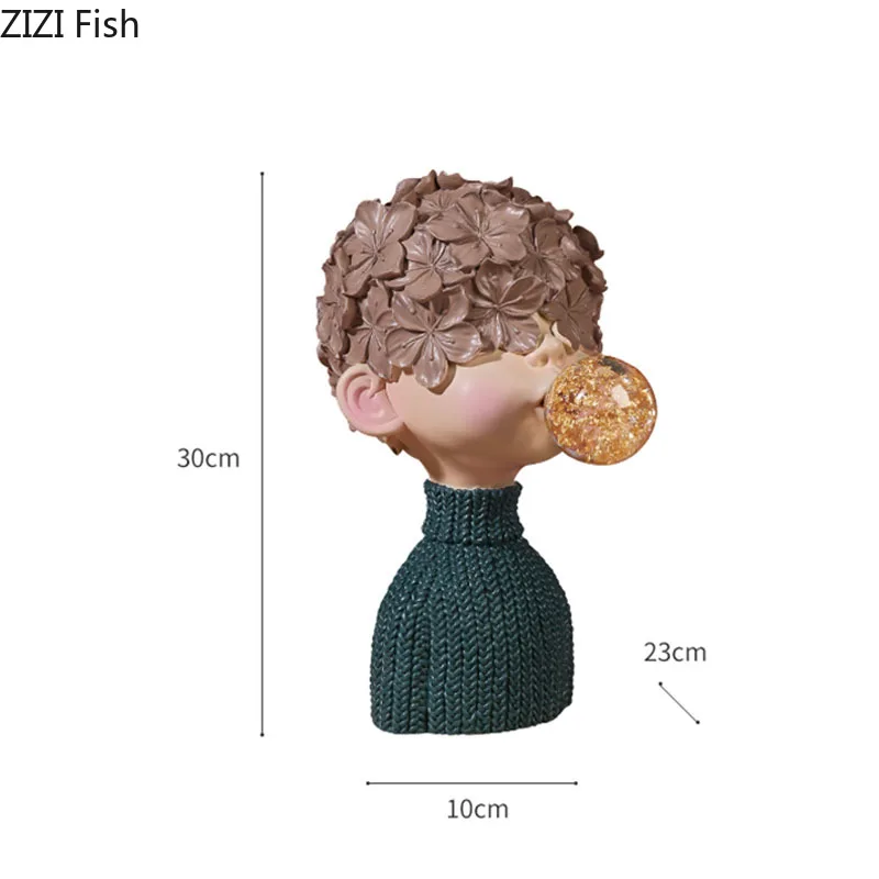 Статуя из смолы для портретов украшение стола Хрустальный бюст мальчика