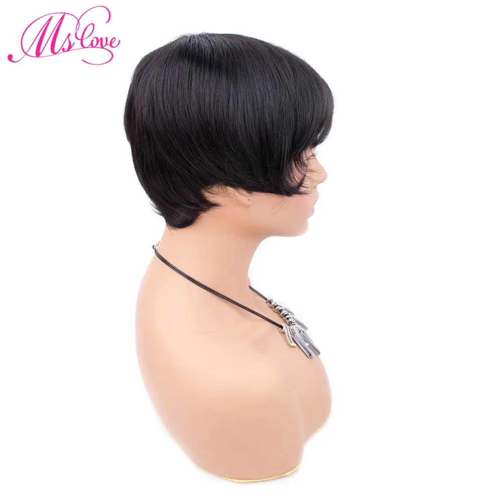 Парик фея прямые волосы Боб парики с челкой для чернокожих женщин полностью