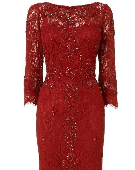 

free shipping robe de soiree crystal red lace sleeves long evening Dress 2018 new fashion vestido de festa longo Formal dresses