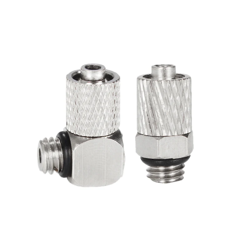 

100PCS Mini tracheal quick connector elbow 90 degree straight through M5 teeth M6 teeth connection outer diameter 4MM 6MM