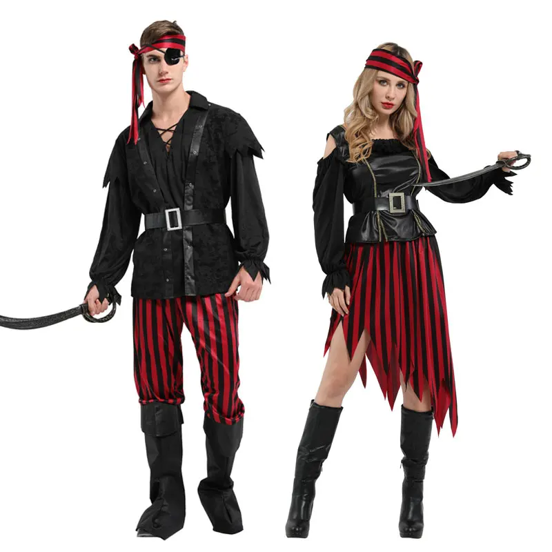 Umorden костюм для хэллоуина взрослых пиратский высокого моря мужчин и женщин