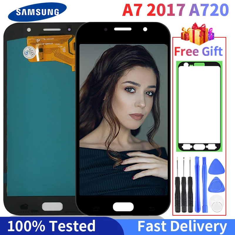 Super AMOLED LCD A7 2017 A720 ЖК-дисплей для Samsung Galaxy A720F SM-A720F сенсорный экран дигитайзер