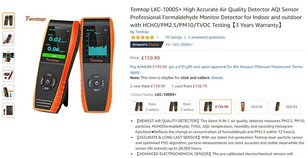 Крытый Открытый PM2.5/PM10/измеритель частиц HCHO/AQI тестер LKC-1000E монитор качества воздуха детектор формальдегида