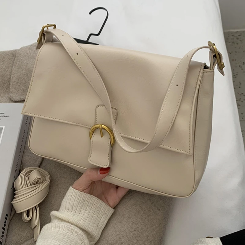 Высококачественные мягкие кожаные сумки на плечо Женские однотонные через для