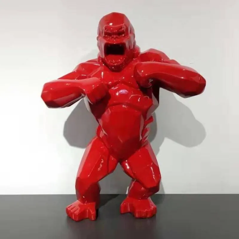 

New Gorilla Wild Kong Creative Home Decor Living Room Desktop Decoration Office Decorative FRP Crafts King Kong Sculpture R3537