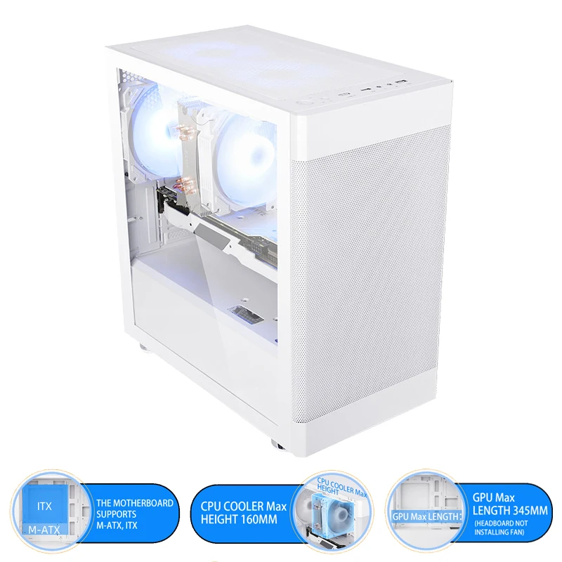 Белый игровой шкаф SAMA S1 для ПК чехол компьютера с водяным охлаждением 120/240 мм
