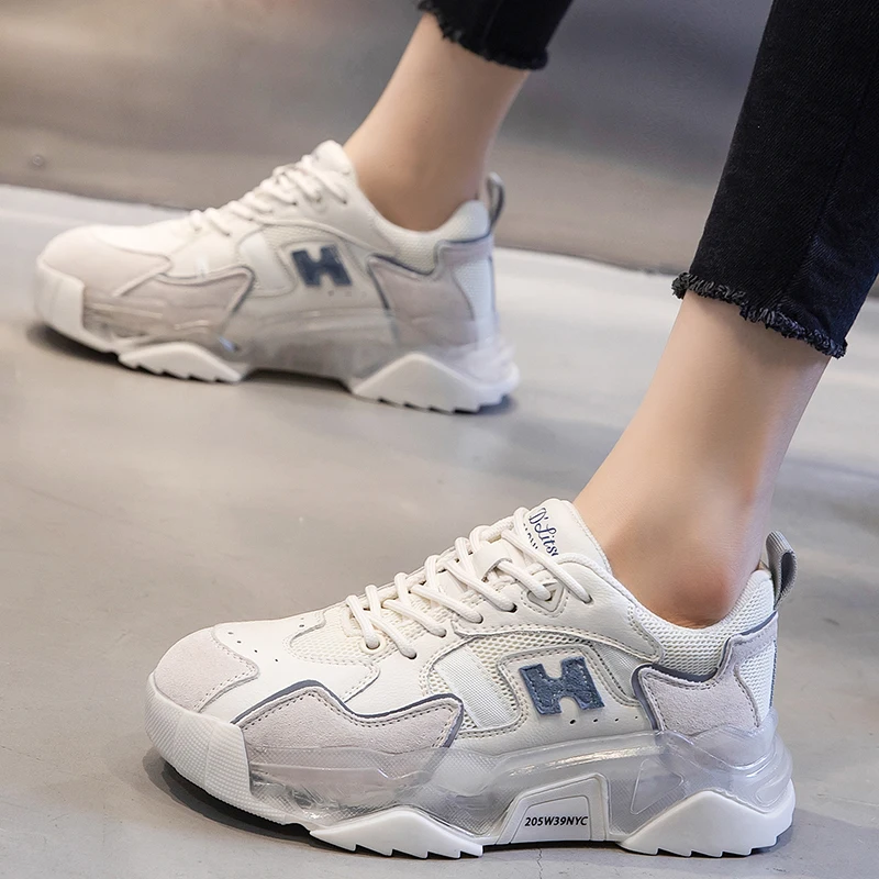 

Platform Sneakers Women's Sports Shoes Woman Flats Genuine Leather Designer Shoes for Women 2021 New Autumn Winter Tennis Female