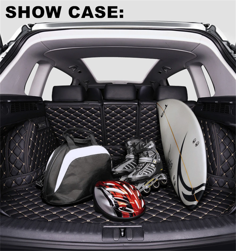 

Sinjayer Waterproof Highly Covered Car Trunk Mat Tail Boot Pad Carpet Cover High Side Cargo Liner For JEEP Compass 2007 08-2021