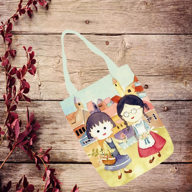 Модная Складная Холщовая Сумка для покупок Chi bi Maruko повседневные сумки через