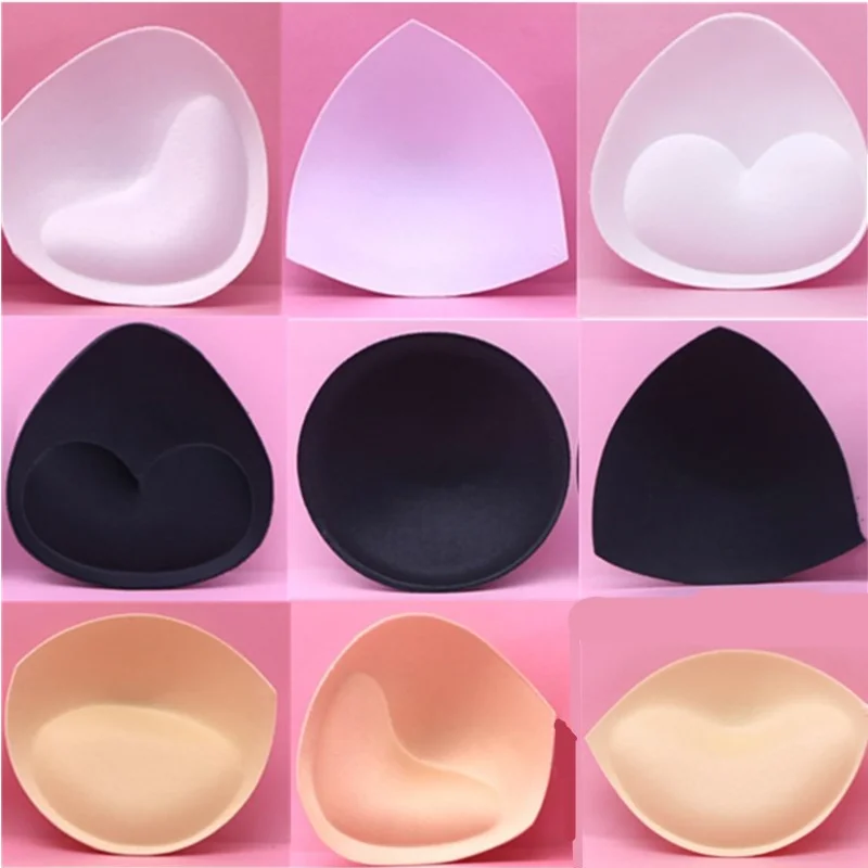 

2pcs/1pair Sponge Bra Pads Push Up Breast Enhancer Removeable Bra Padding Inserts Cups for Swimsuit Bikini Padding Intimates