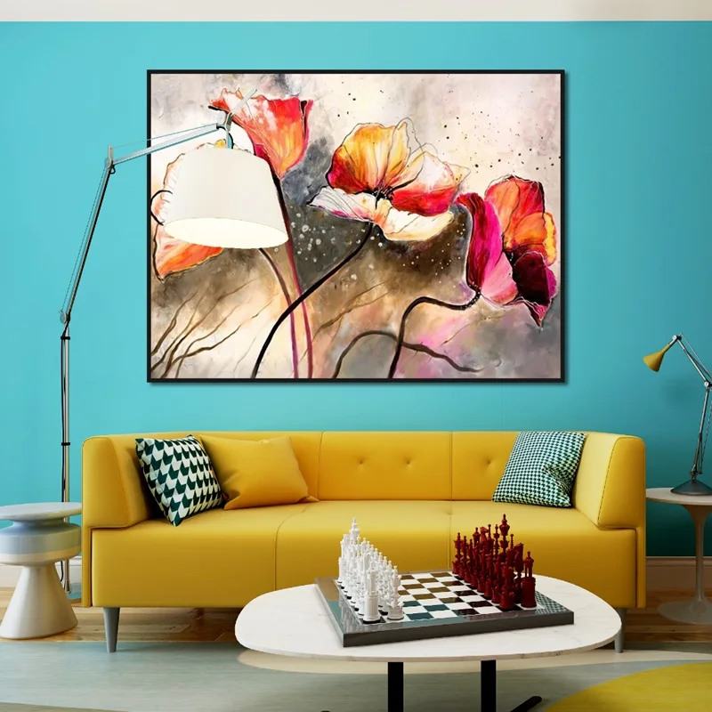 

Abstract Oil Colorful Flower Poster Canvas Painting Picture Print For Living Room Bedroom Home Wall Art Decoration Customizable