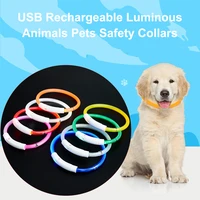 led glowing dog collar usb charging pet dog collar night luminous dog collars rechargeable night safety flashing necklace