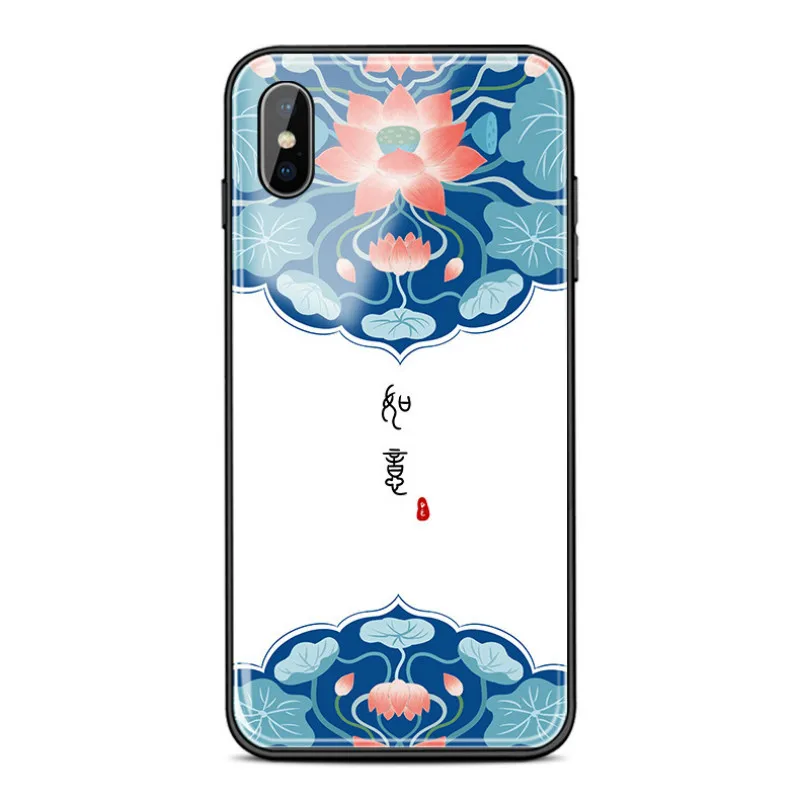 Чехол для iPhone 7 8 Plus 6 6s китайское Королевское Дворцовое стильное закаленное