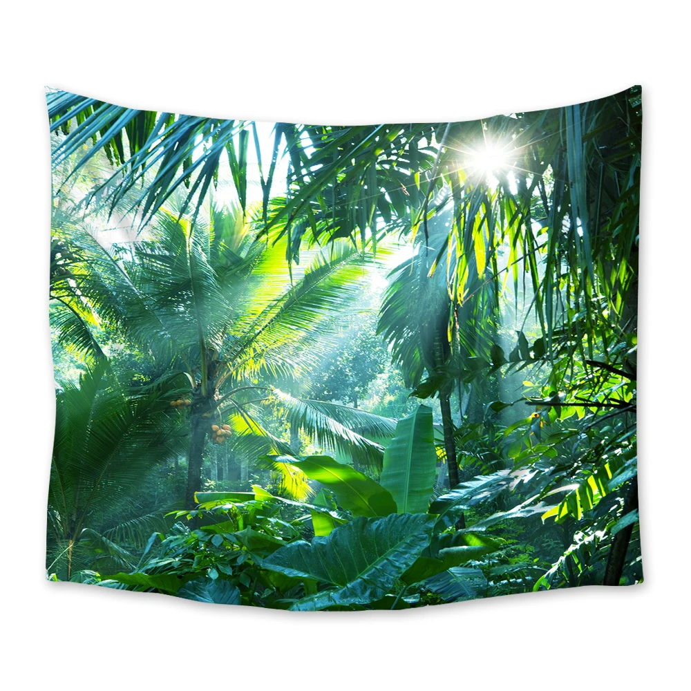 

Тропические Зеленые растения, гобелен, пляжное полотенце, плед, одеяло, коврик для пикника и йоги, гобелены, настенное украшение для дома