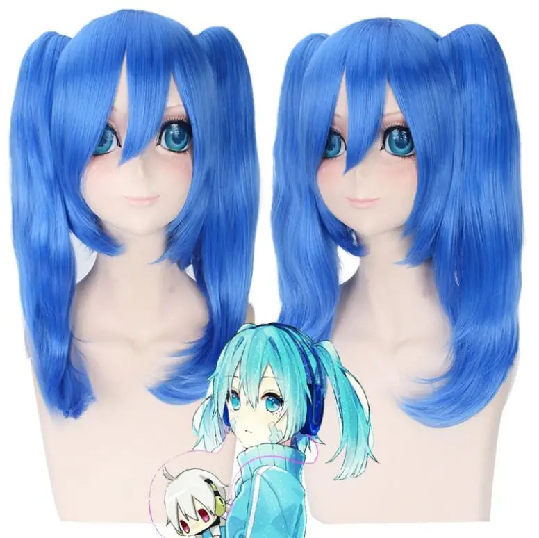 

Ponytails Women Cosplay Wig 40CM Anime Kagerou Project Enomoto Takane Ene Blue Wig Cosplay Costume Heat Resistant Movie Hair