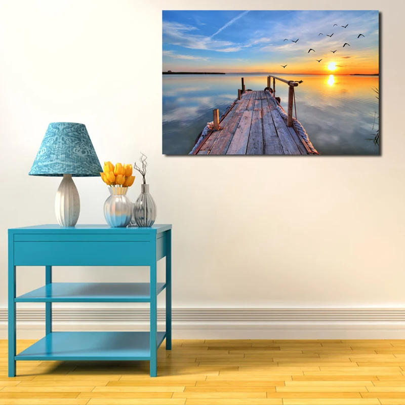 

Sky Sunset Sea Landscape Wall Art Canvas Poster And Print Canvas Painting Decorative Picture Living Room Home Decor Accessories