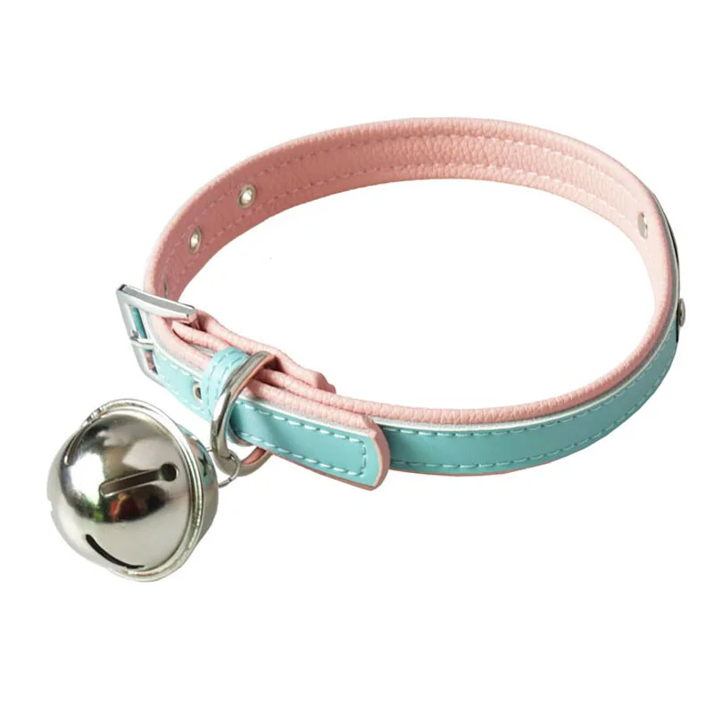 Последний Женский Регулируемый кожаный ошейник колокольчики поводок цепочка