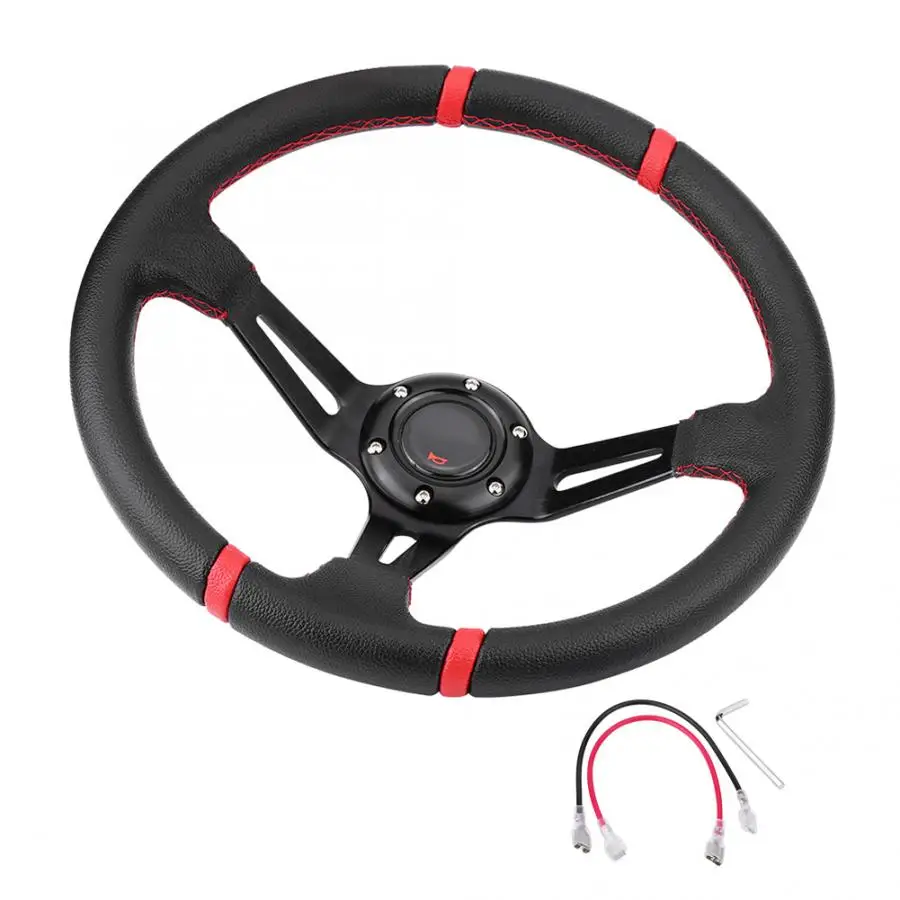 Авто аксессуары 350 мм 14in Универсальный черный рама из алюминия и ПВХ кожа 6 болт