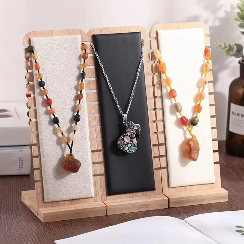 

Bamboo Jewelry Display Stand Wood Necklace Easel Showcase Display Holder Stands