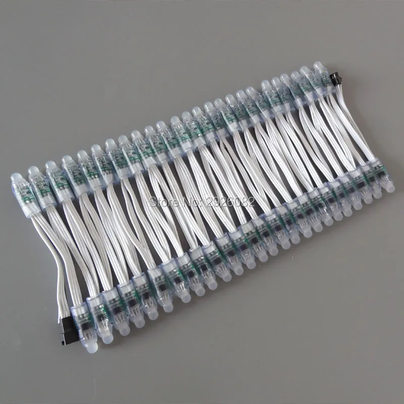 Светодиод 18AWG wire 100 шт./компл. 5 В Модифицируемый пиксельный модуль WS2811 12 мм Узловая