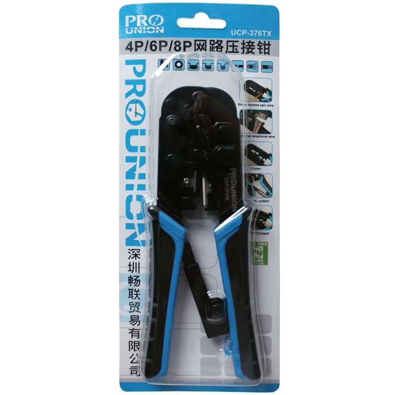 

Pro'skit Ucp-376tx Multifunctional 8P network crimping pliers Cable wire Stripping Cutting and Crimping tools