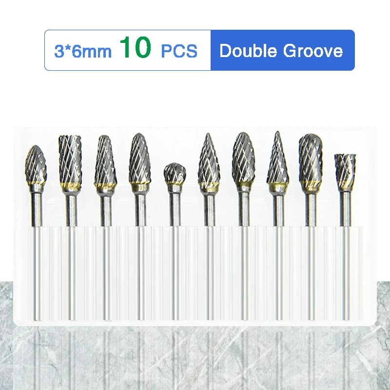 Набор шлифовальных насадок из вольфрамовой стали комплект заусенцев карбида