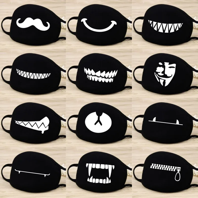 Fashion Cotton Mask Dust Cartoon Expression Teeth Muffle Chanyeol Face Respirator Anti Bear Mouth | Аксессуары для одежды