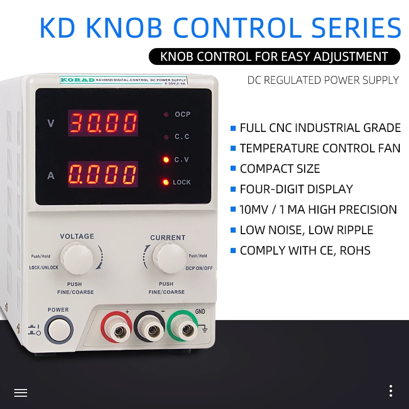 KA3003D KA3005D KORAD 30V 60V DC источник питания Цифровой Регулируемый лабораторный ранг линейный прецизионный переменный Регулируемый переключатель 220V