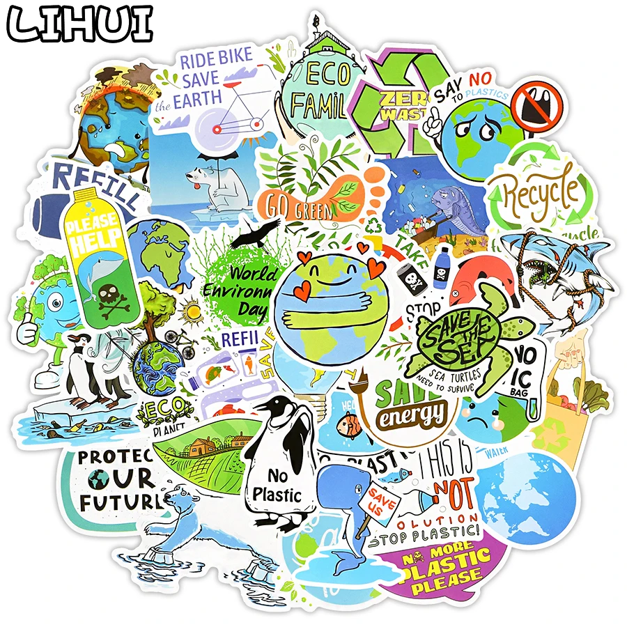 Наклейки защитные в стиле аниме 50 шт. зеленые наклейки &quotЗемля&quot для ноутбука