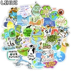 Наклейки защитные в стиле аниме, 50 шт., зеленые наклейки 